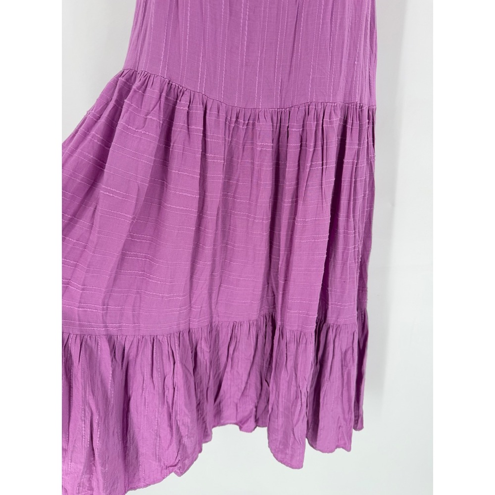 Haute Hippie Style Maxi Dress Womens S Purple Tiered Boho Cottagecore Bow Back - Picture 11 of 13